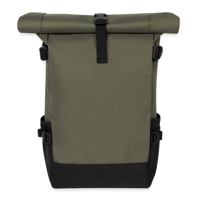 Rolltop Rucksack - personalisierbar - Olive/Schwarz