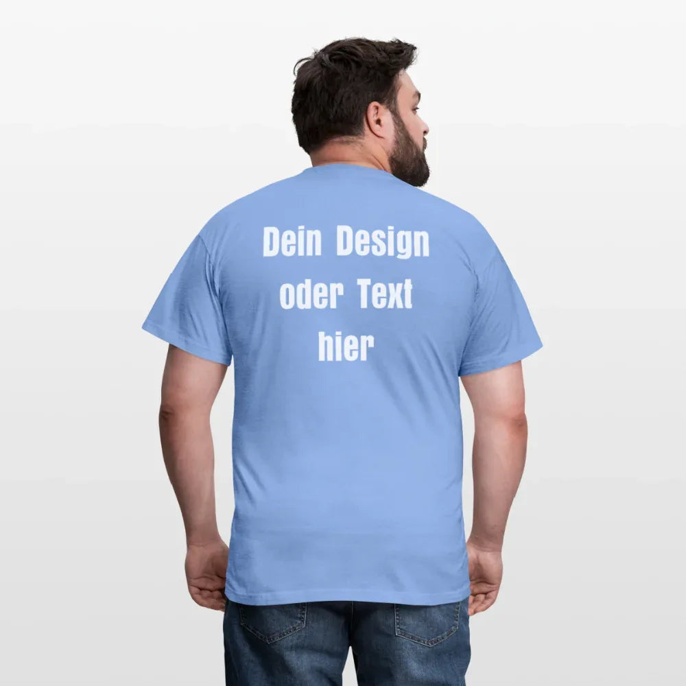 Männer T-Shirt - personalisierbare Vorder- und Rückseite - Carolina Blue