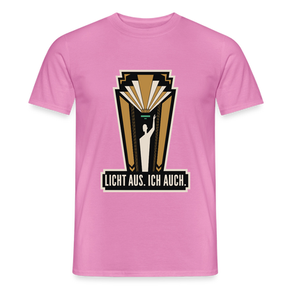 "Licht aus. Ich auch. Art-déco-Motiv" Motiv-T-Shirt für Männer, Farbe Pink