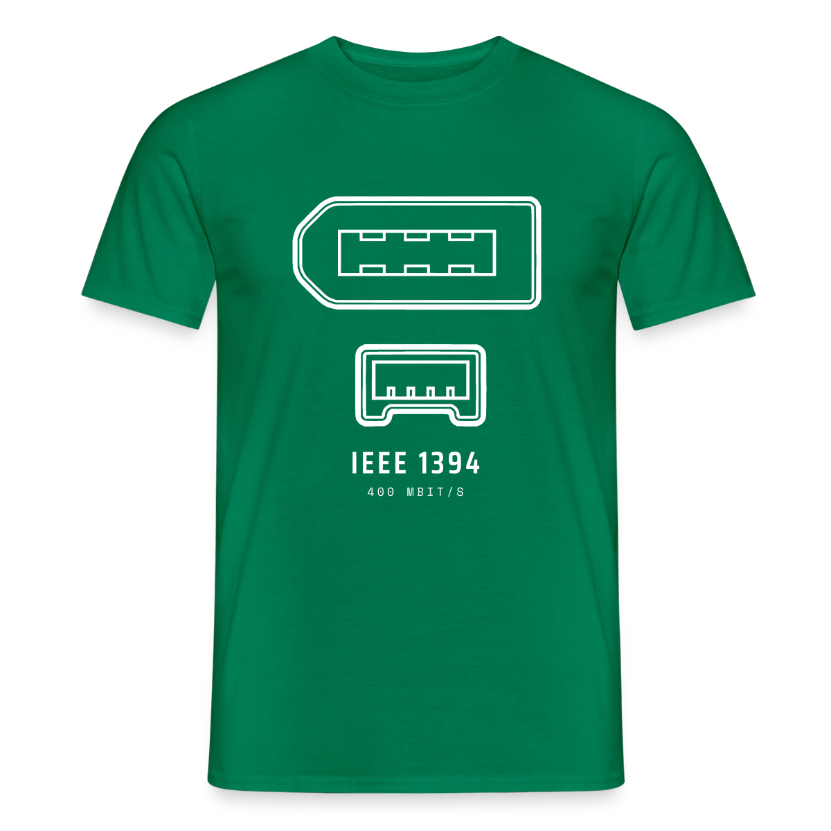 "IEEE 1394, 400 Mbit/s" Motiv-T-Shirt für Männer, Farbe Kelly Green
