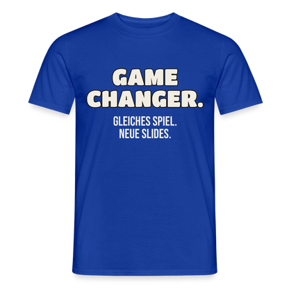 Game Changer. Gleiches Spiel. Neue Slides. Motiv-T-Shirt für Männer, Farbe Dunkelblau