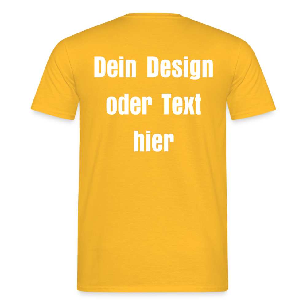 Männer T-Shirt - personalisierbare Vorder- und Rückseite - Gelb
