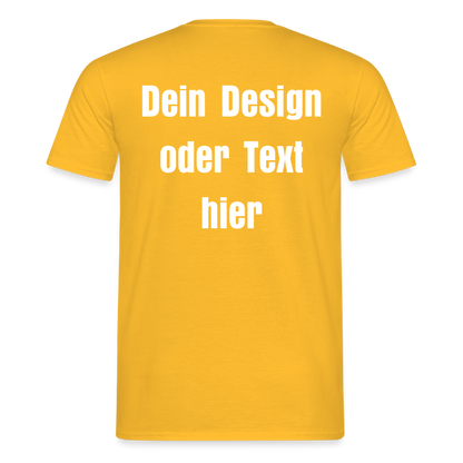 Männer T-Shirt - personalisierbare Vorder- und Rückseite - Gelb