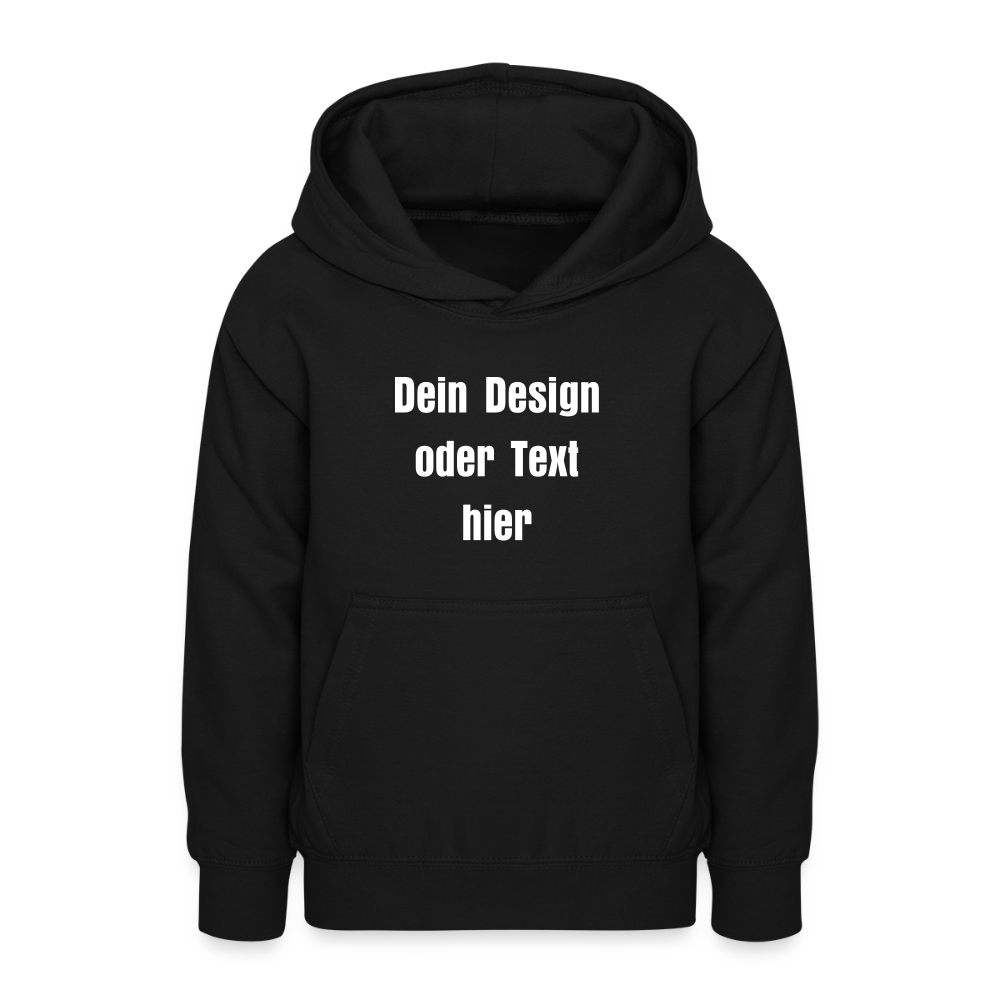 Teenager Hoodie - personalisierbare Vorder- und Rückseite - Schwarz