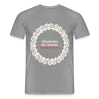 "Mitarbeiter des Monats, selbst ernannt." Motiv-T-Shirt für Männer, Farbe Graphit meliert