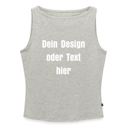 Frauen Tank Top mit U-Boot-Ausschnitt - personalisierbar - Grau meliert