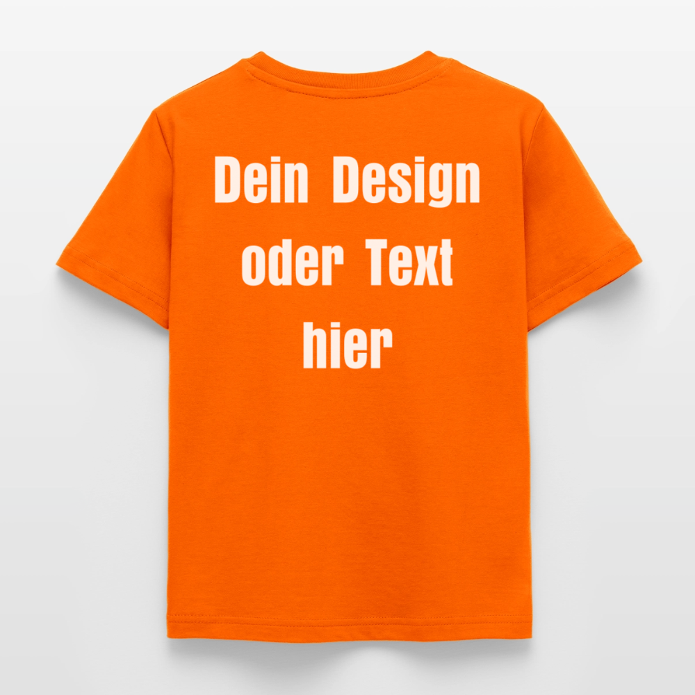 Kinder T-Shirt - personalisierbare Vorder- und Rückseite - Orange