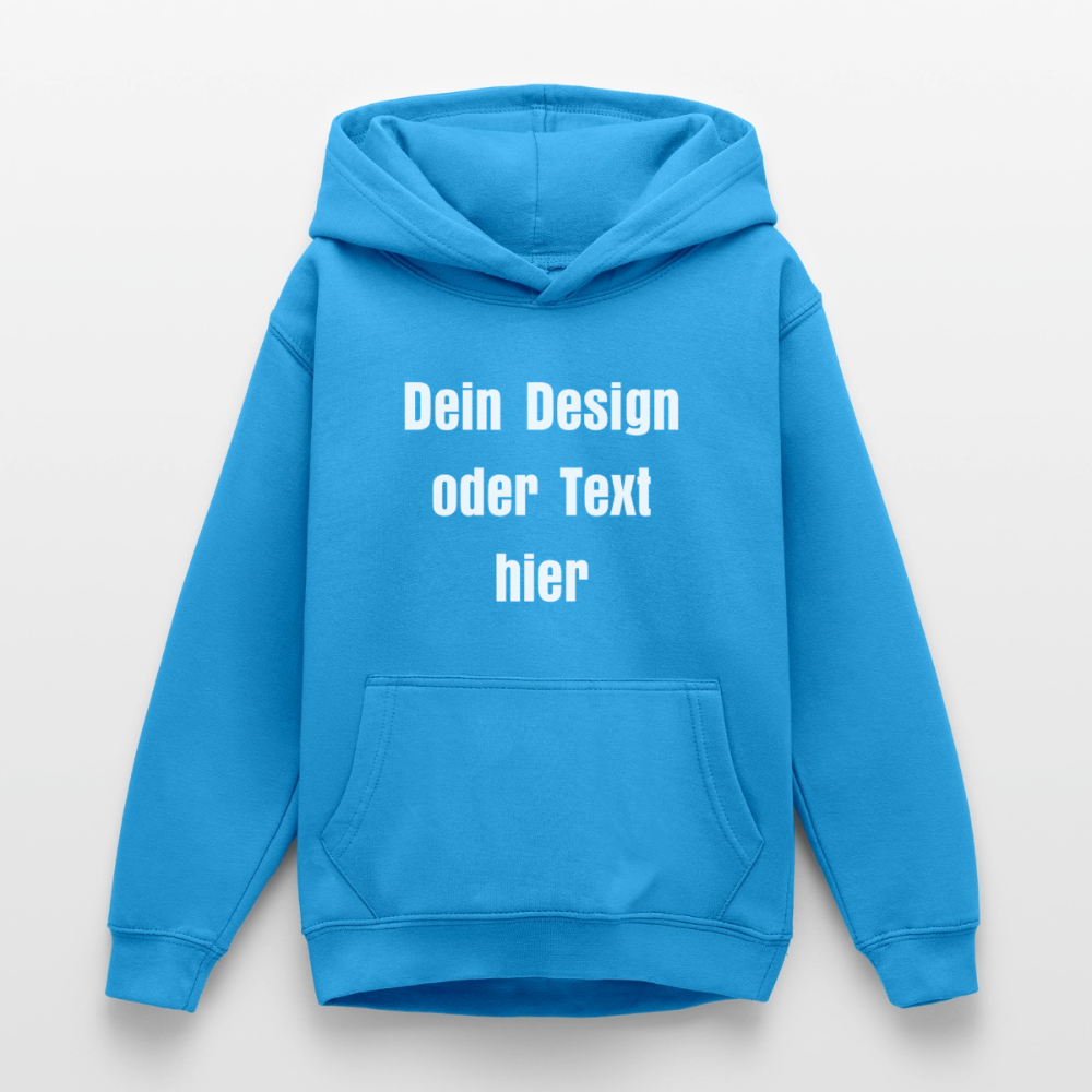 Teenager Hoodie - personalisierbare Vorder- und Rückseite - Meeresblau