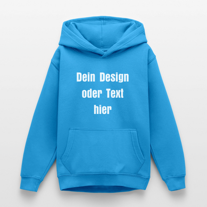 Teenager Hoodie - personalisierbare Vorder- und Rückseite - Meeresblau