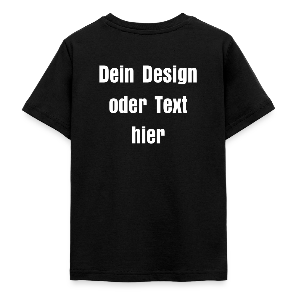 Teenager T-Shirt - personalisierbare Vorder- und Rückseite - Schwarz
