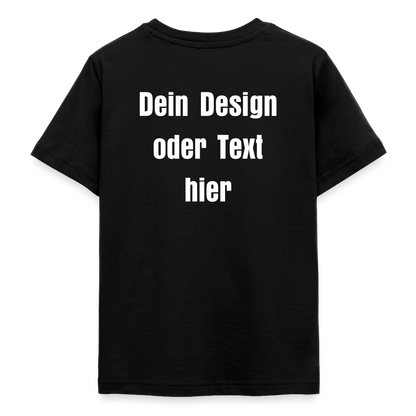 Teenager T-Shirt - personalisierbare Vorder- und Rückseite - Schwarz