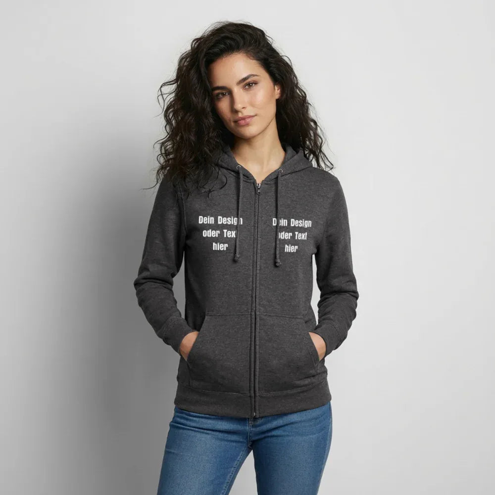 Unisex Kapuzenjacke - personalisierbare Vorder- und Rückseite - Anthrazit