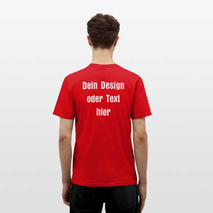 Männer T-Shirt - personalisierbare Vorder- und Rückseite - Rot