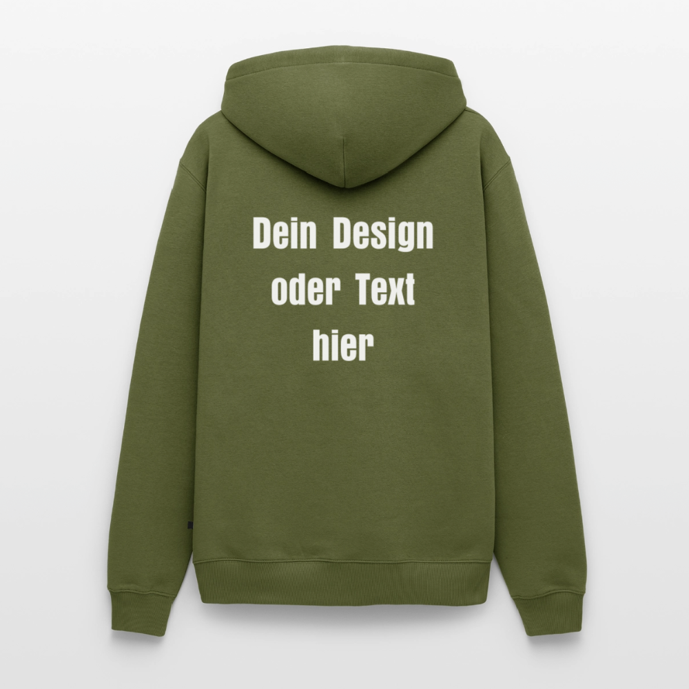 Männer Premium Hoodie - personalisierbare Vorder- und Rückseite - Khaki