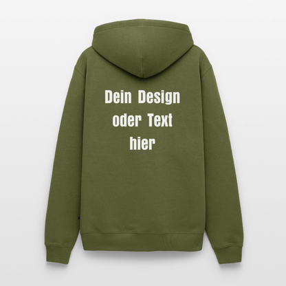 Männer Premium Hoodie - personalisierbare Vorder- und Rückseite - Khaki