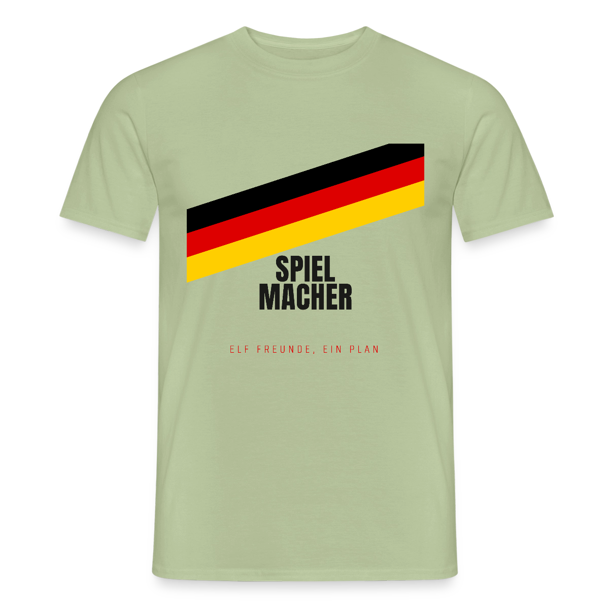 Spielmacher. Elf Freunde, ein Plan. Motiv-T-Shirt für Männer, Farbe Sage