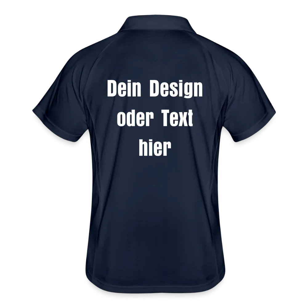 Männer Polo atmungsaktiv - personalisierbar - Navy/Weiß