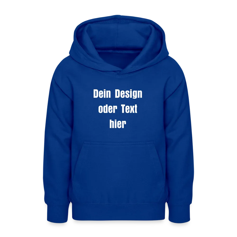 Teenager Hoodie - personalisierbare Vorder- und Rückseite - Royalblau