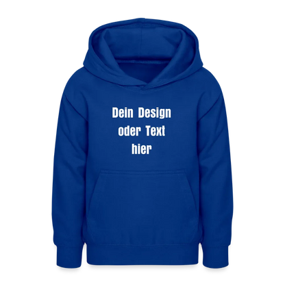 Teenager Hoodie - personalisierbare Vorder- und Rückseite - Royalblau