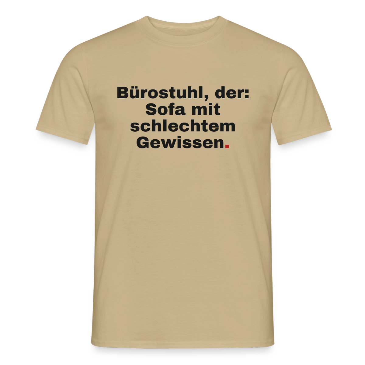 Bürostuhl, der Motiv-T-Shirt für Männer, Farbe Sandbeige