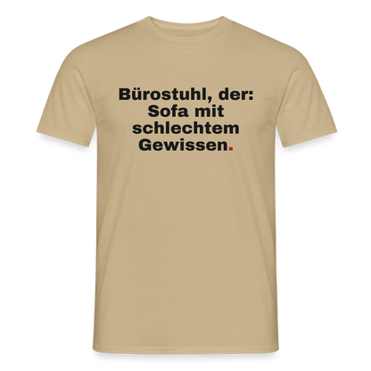 Bürostuhl, der Motiv-T-Shirt für Männer, Farbe Sandbeige