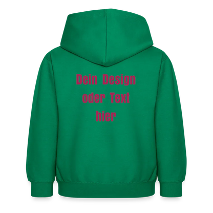 Kinder Hoodie - personalisierbare Vorder- und Rückseite - Kelly Green