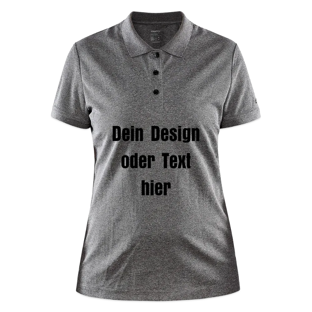 CRAFT Core Unify Frauen Polo Shirt - personalisierbar - Dunkelgrau meliert