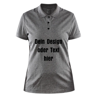 CRAFT Core Unify Frauen Polo Shirt - personalisierbar - Dunkelgrau meliert
