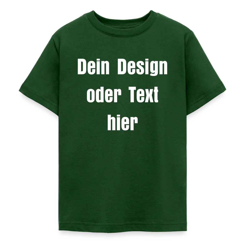 Teenager T-Shirt - personalisierbare Vorder- und Rückseite - Forstgrün 