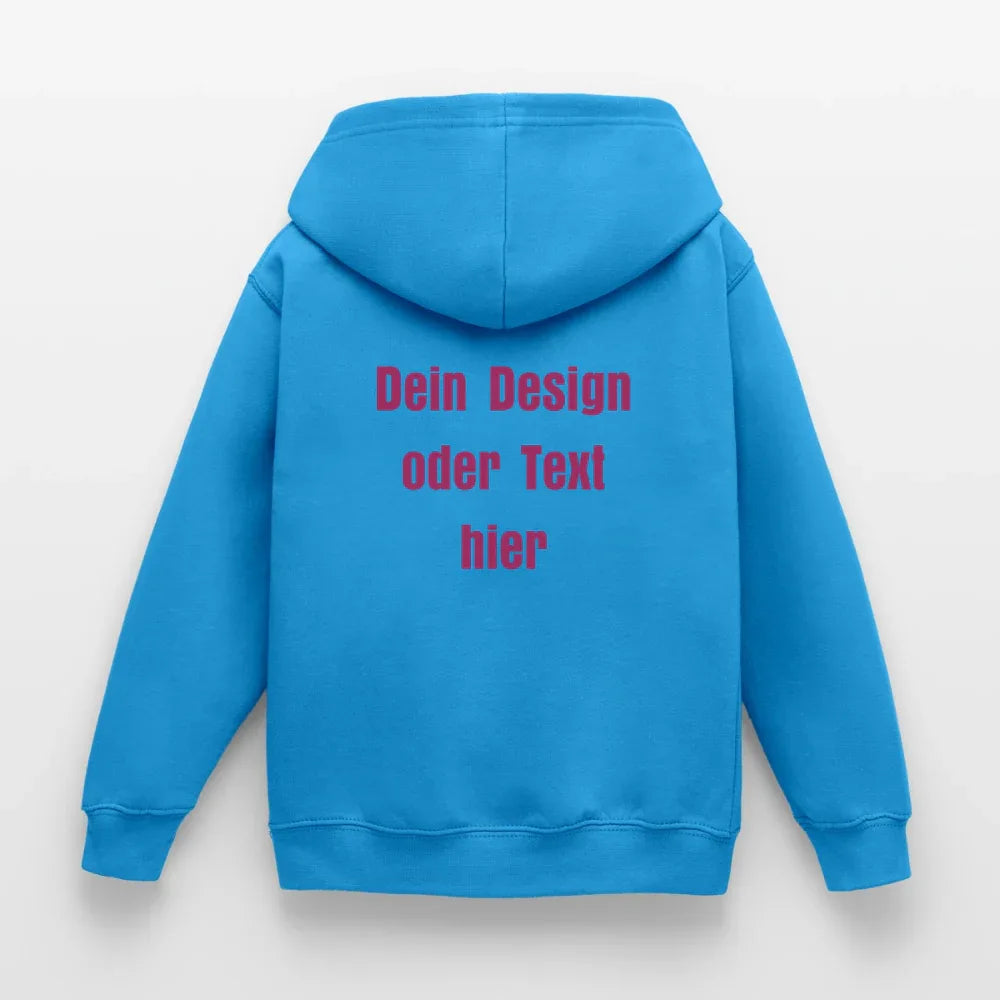 Kinder Hoodie - personalisierbare Vorder- und Rückseite - Meeresblau