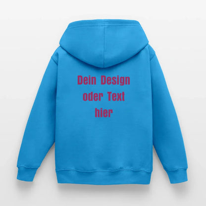 Kinder Hoodie - personalisierbare Vorder- und Rückseite - Meeresblau