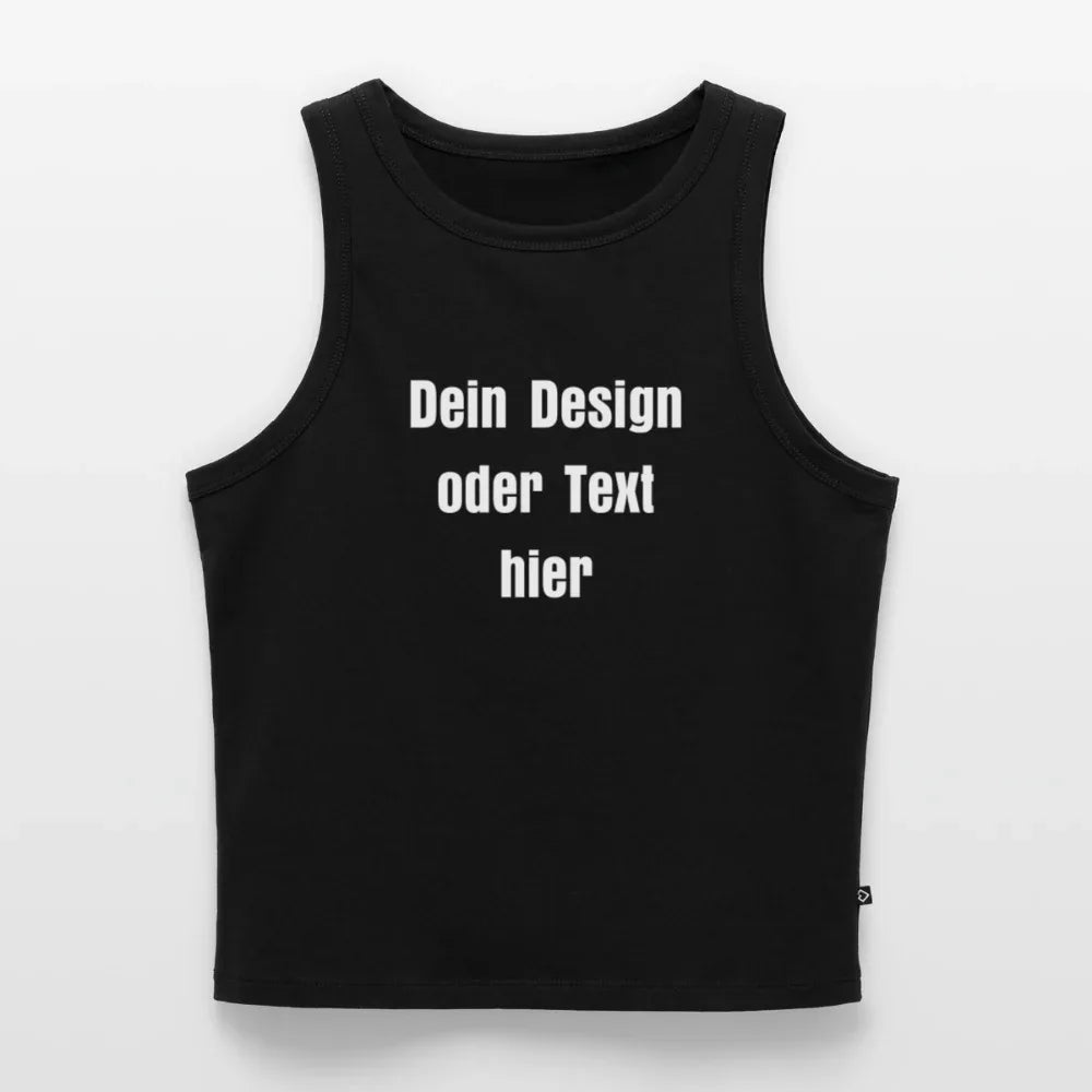 Frauen Cropped Tank Top - personalisierbar - Schwarz