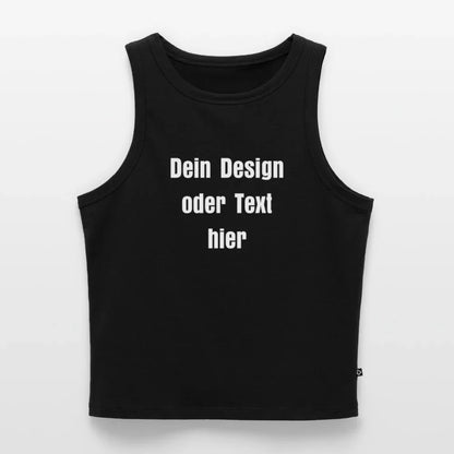 Frauen Cropped Tank Top - personalisierbar - Schwarz