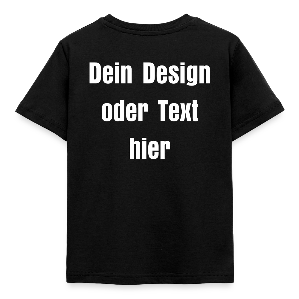 Kinder T-Shirt - personalisierbare Vorder- und Rückseite - Schwarz