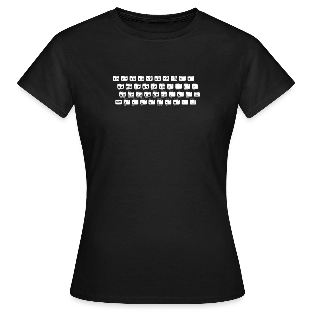 48K ZX Spectrum Motiv-T-Shirt für Frauen, Farbe Schwarz