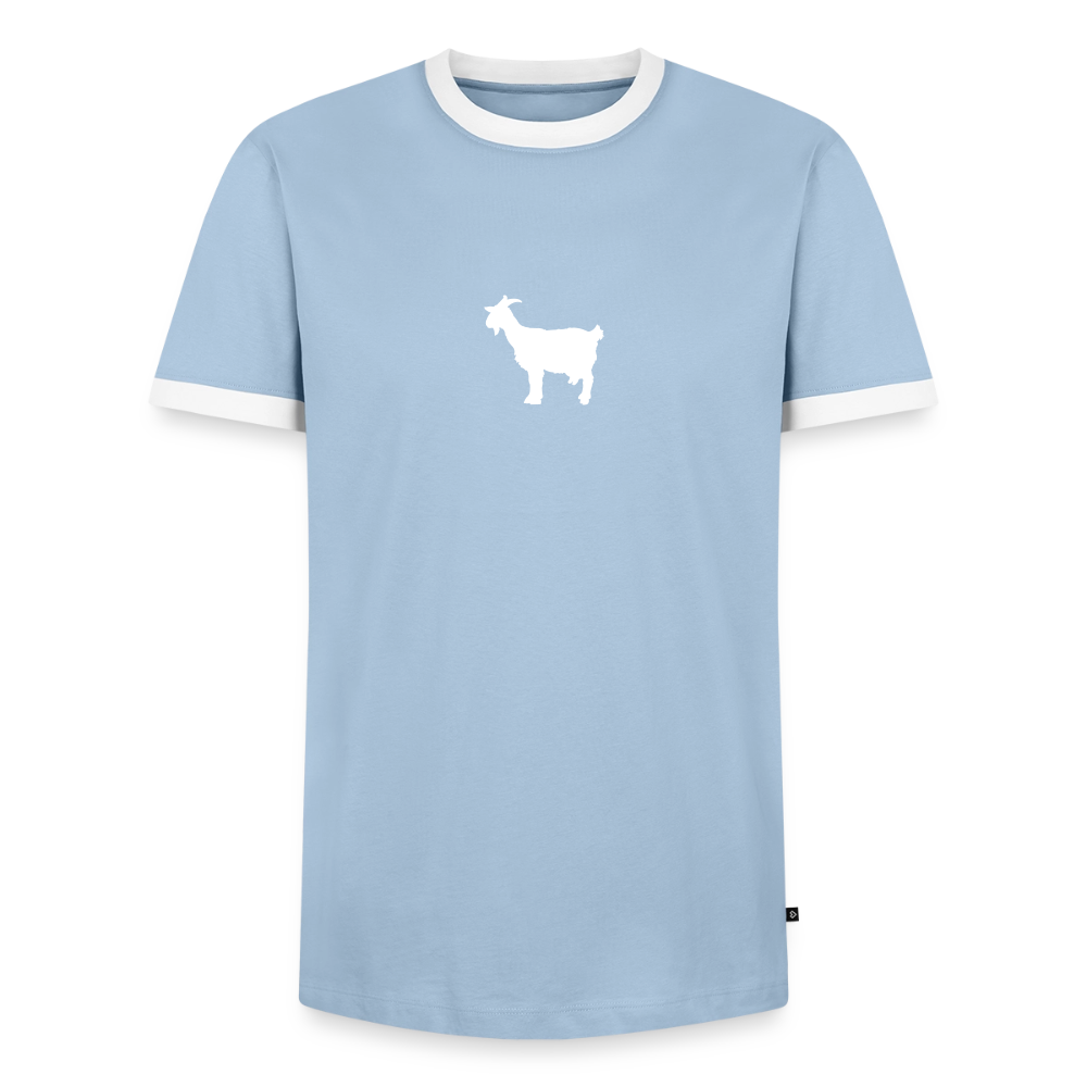 Männer T-Shirt "GOAT" - Hellblau/Weiß 