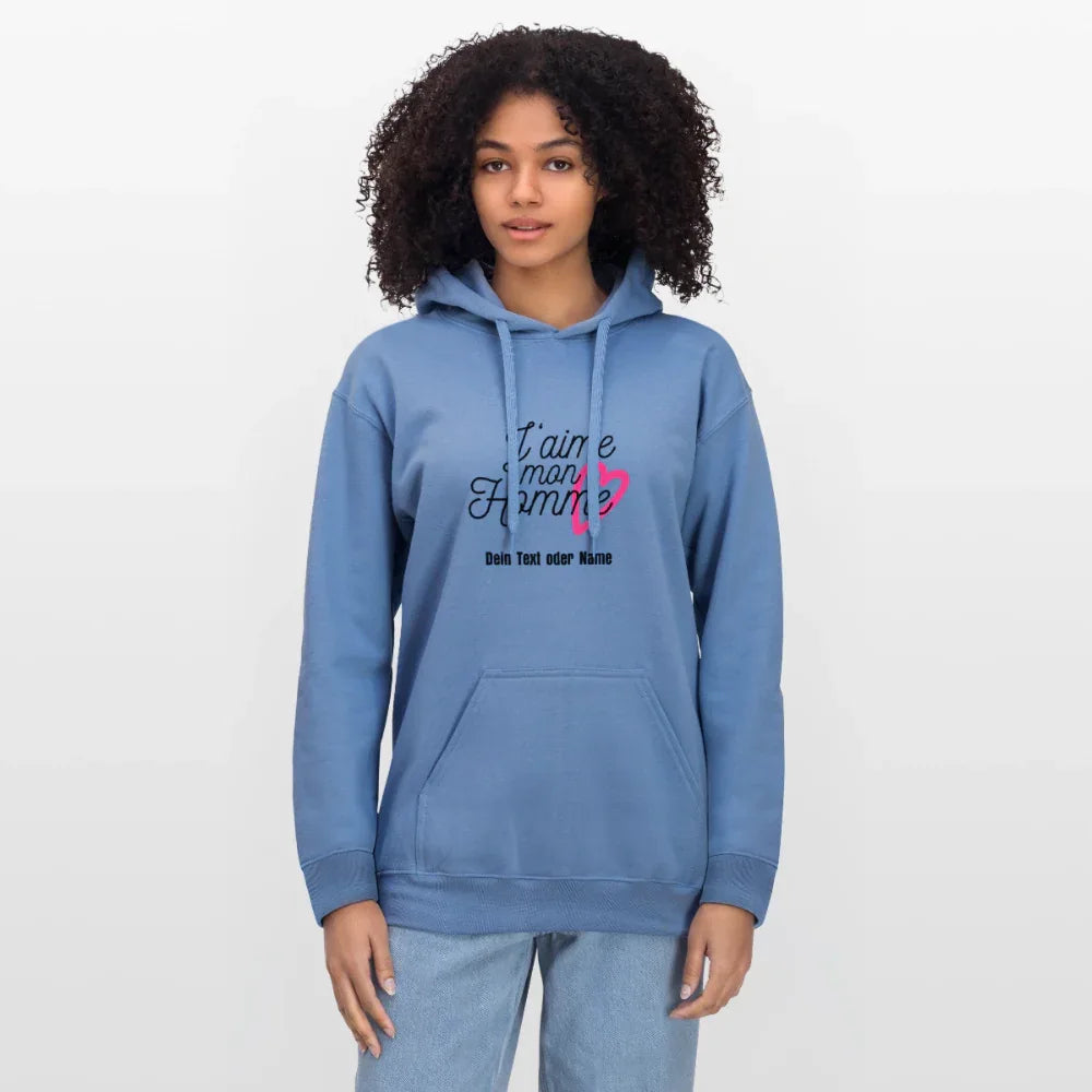 Kuschel-Hoodie "Valentine" für Frauen – personalisierbar & weich - Carolina Blue