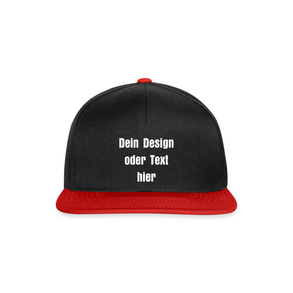 Snapback Cap - personalisierbar - Schwarz/Rot