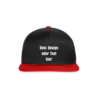 Snapback Cap - personalisierbar - Schwarz/Rot