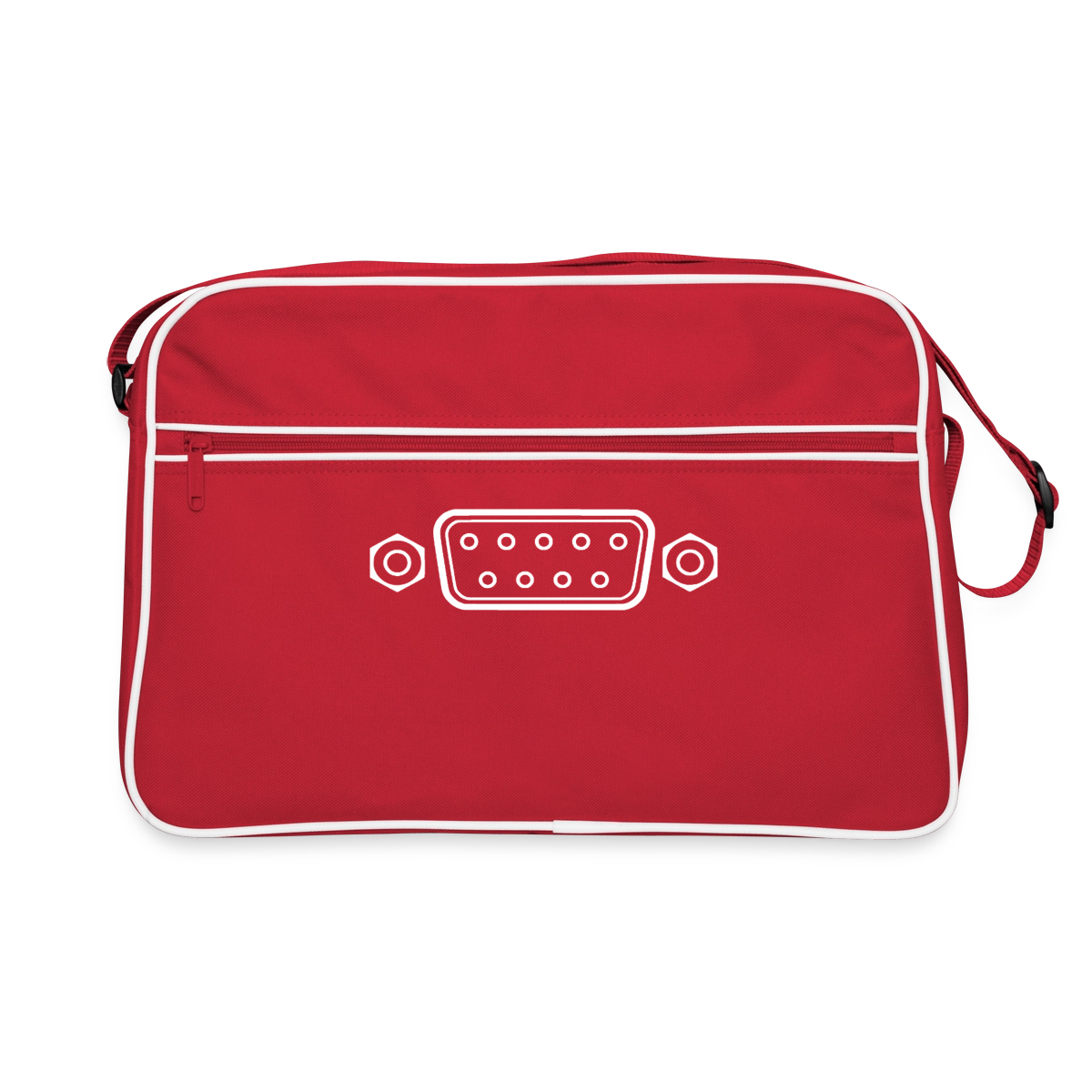 "RS-232" Motiv-Retro-Tasche, Farbe Rot/Weiß