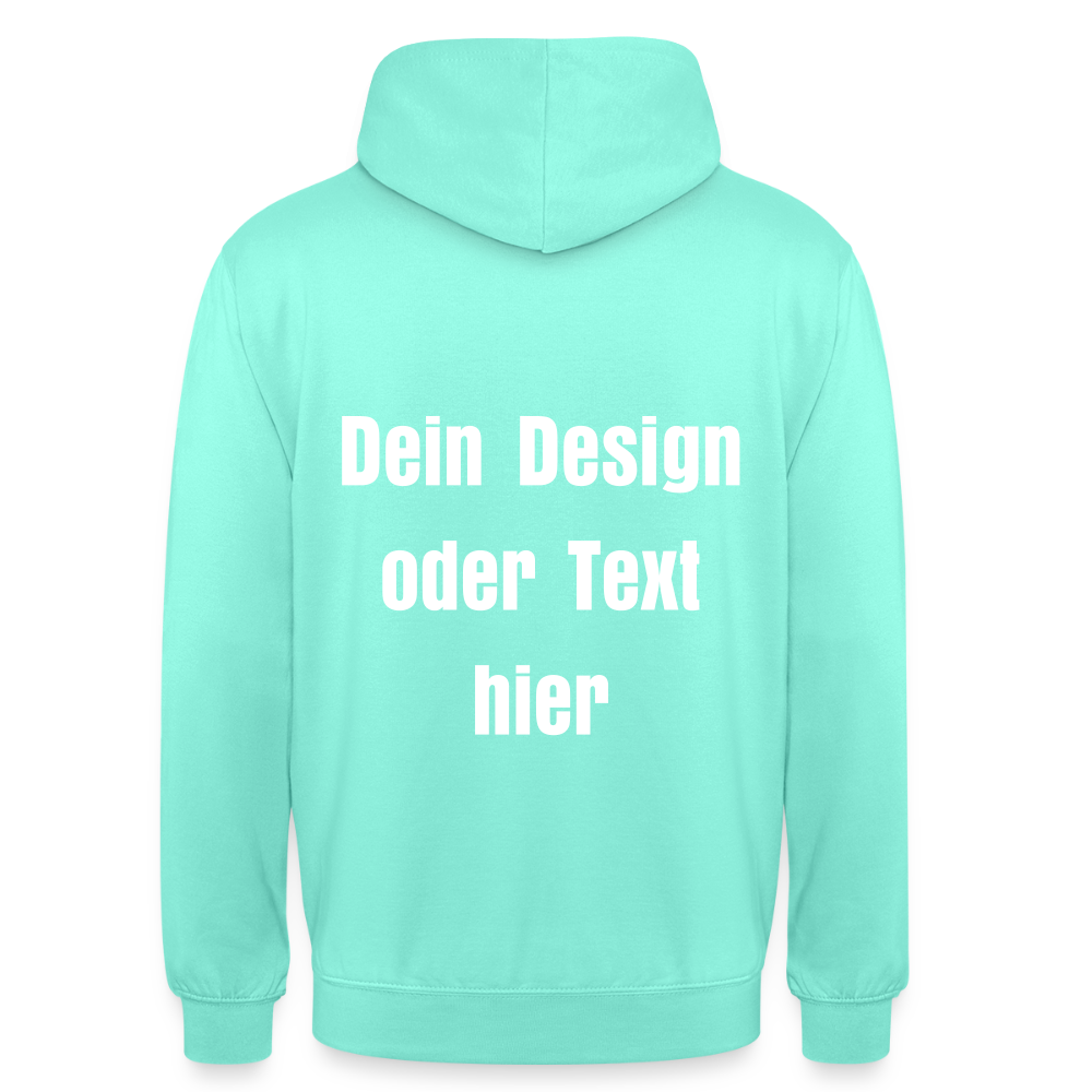 Unisex Hoodie - personalisierbare Vorder- und Rückseite - Mint
