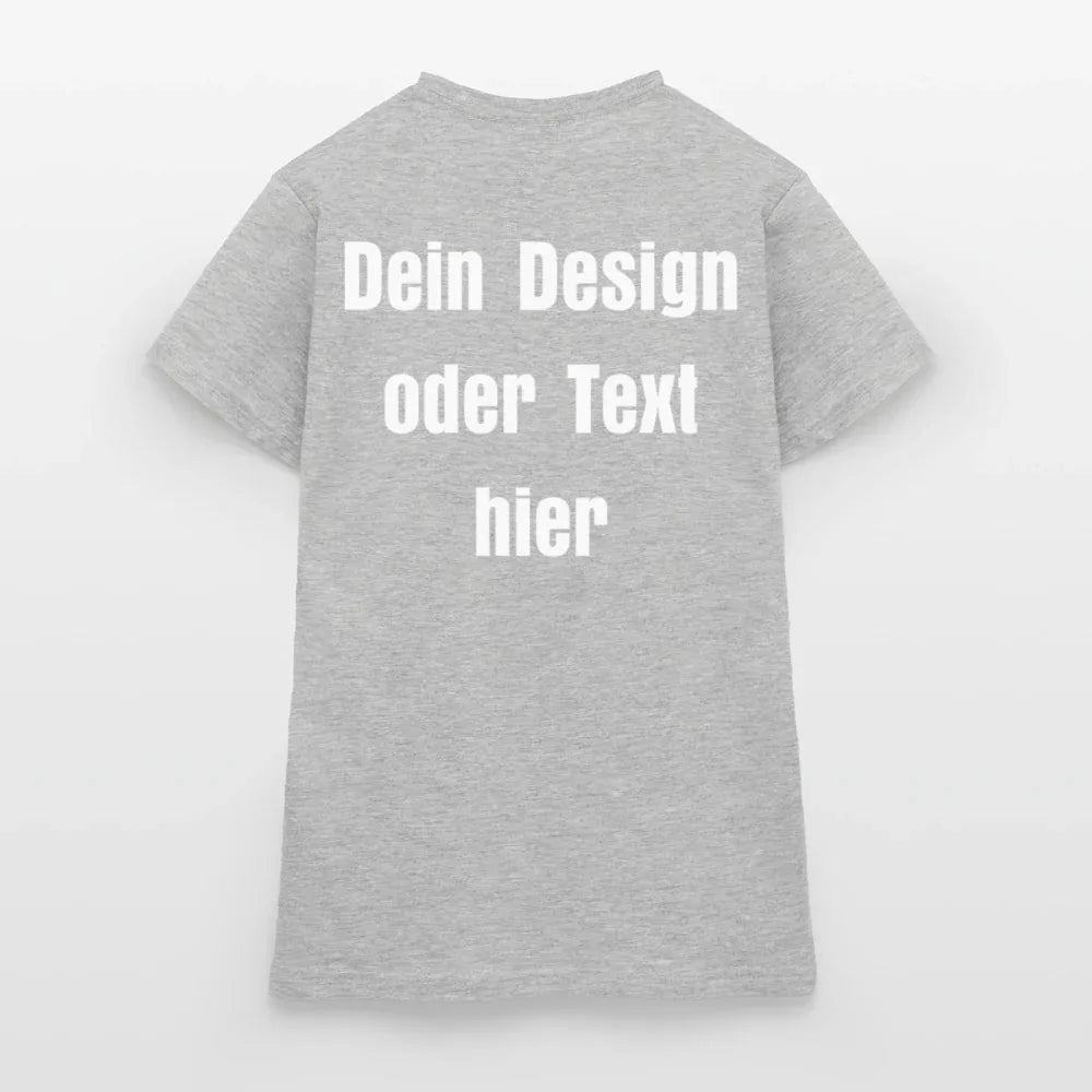 Frauen T-Shirt - personalisierbare Vorder- und Rückseite - Grau meliert