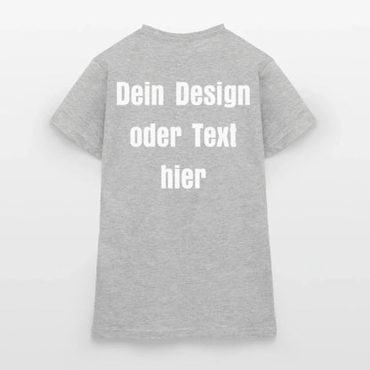 Frauen T-Shirt - personalisierbare Vorder- und Rückseite - Grau meliert