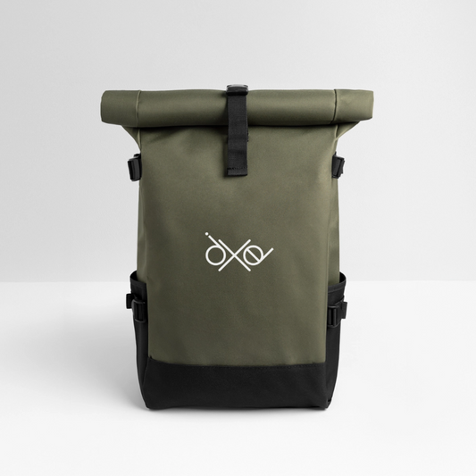 Rolltop Rucksack - personalisierbar - Olive/Schwarz