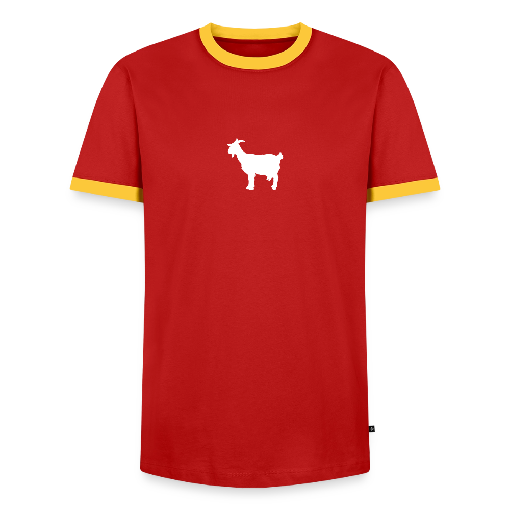 Männer T-Shirt "GOAT" - Rot/Gelb 