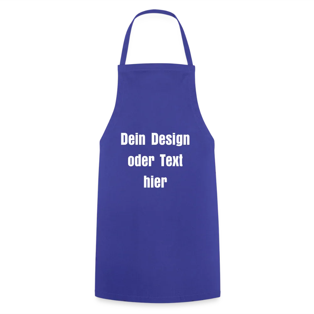 Kochschürze 100 % Baumwolle - personalisierbar - Royalblau