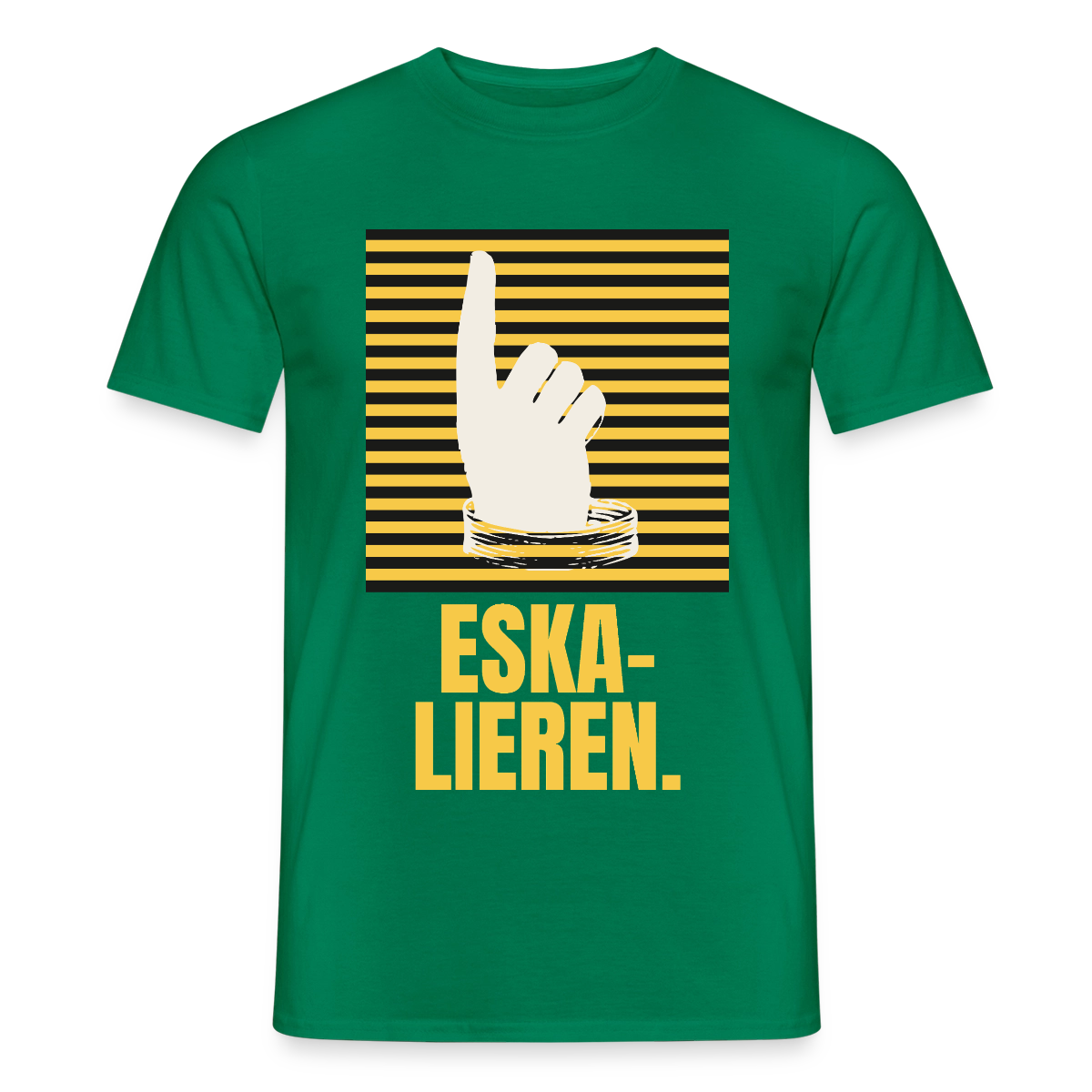 "Eskalieren." Motiv-T-Shirt für Männer, Farbe Kelly Green
