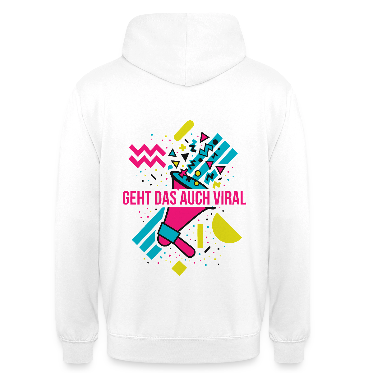 Geht das auch viral? Memphis-Motiv Motiv-Hoodie unisex, Farbe Weiß