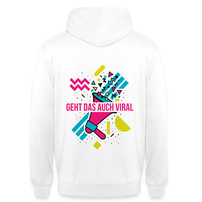 Geht das auch viral? Memphis-Motiv Motiv-Hoodie unisex, Farbe Weiß