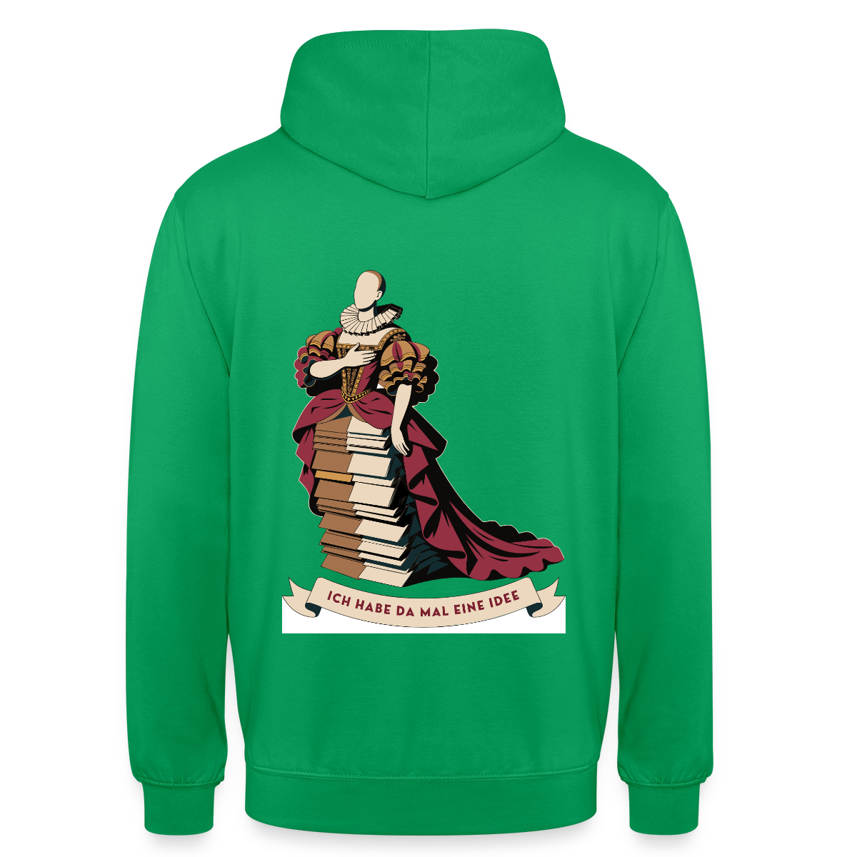 "Ich habe da mal eine Idee. Barock-Motiv" Motiv-Hoodie unisex, Farbe Kelly Green